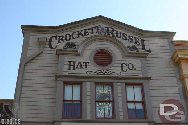 Location: Frontierland<BR>
Inscription: Davy Crockett - Coonskin Cap Supply Co - Fess Parker Proprietor<BR>
Information: Fess Parker played Davy Crockett as well as starting in several other Disney films such as &quoteWestward Ho The Wagons!&quote, the &quoteGreat Locomotive Chase&quote, &quoteOld Yeller&quote, and &quotethe Light in the Forest&quote