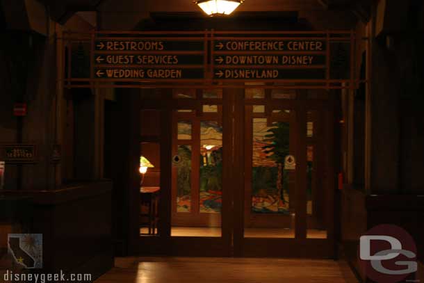 As you walk around the common areas of the hotel there are several large signs directing you.