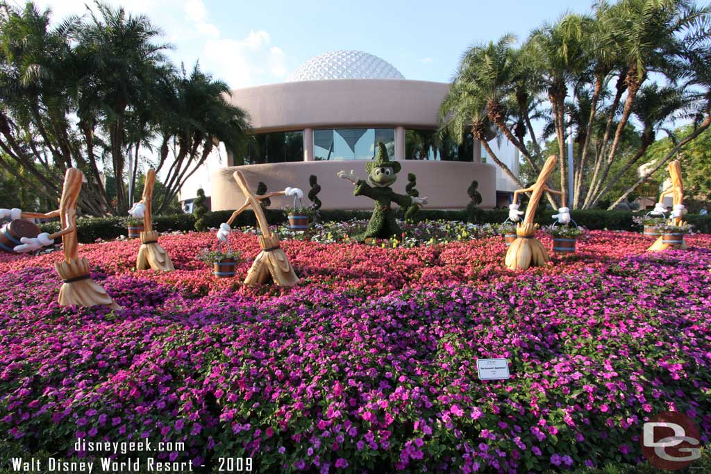 2009 Mickey and the brooms were back by Spaceship Earth.