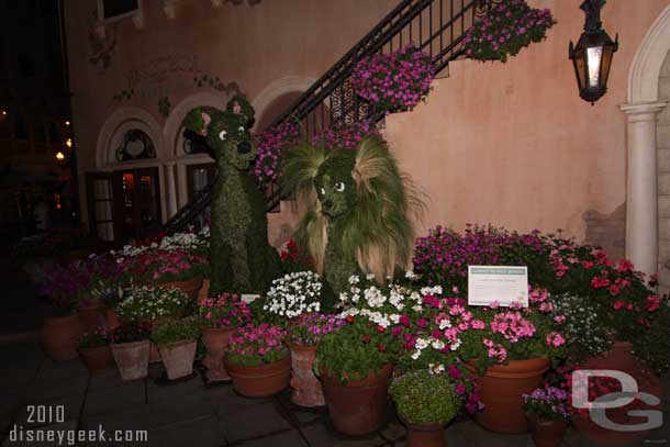 In 2010 they were positioned a little further down the walkway toward the American Adventure but still in Italy.