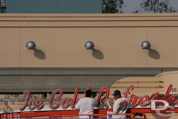 12.16.05 - Painting the sign by the Coke stand