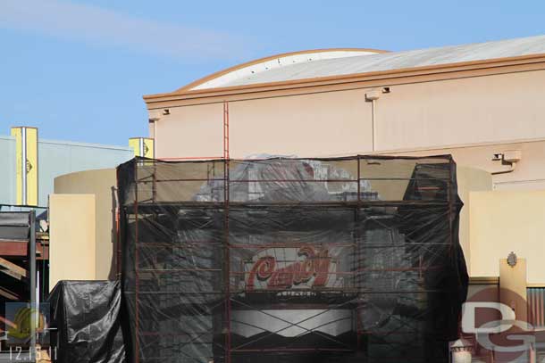 12.16.11 - The old Candy store sign is under wraps now to be transformed.