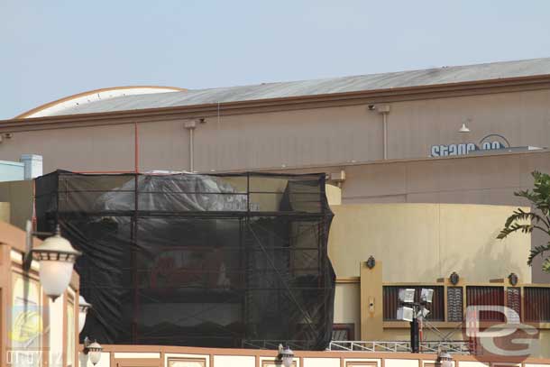 01.07.12 - Work is starting on the facade around the old candy sign.