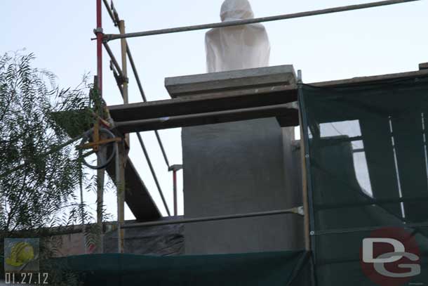 01.27.12 - On the facade over the restrooms/lockers stucco/concrete has been applied