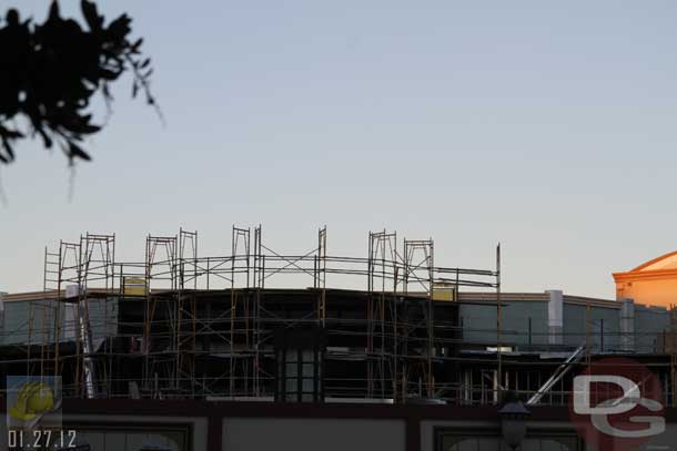 01.27.12 - Scaffolding up around the Elias and Co entrance.