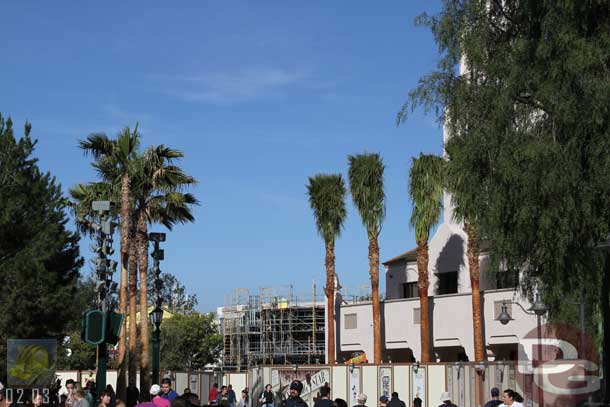 02.03.12 - Coming from the winery you can see new trees in along the parade route (on the right)