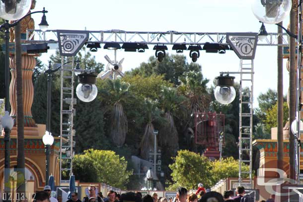 02.03.12 - From the Backlot, notice the new trees around the fountain which was on again today.