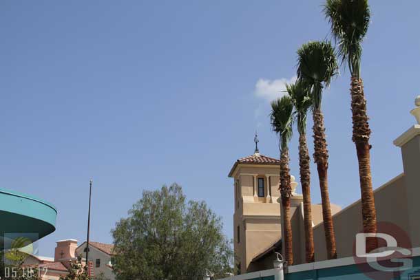 05.18.12 - New palm trees on the west (right) side of the entrance.