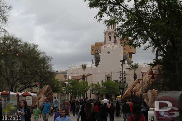 05.25.12 - The walls are down from around the Carthay and pushed back to reveal the fountain now.