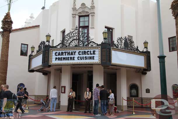 05.25.12 - In front of the Carthay were cast members to answer questions.