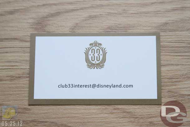 05.25.12 - As well as Club 33 cards.