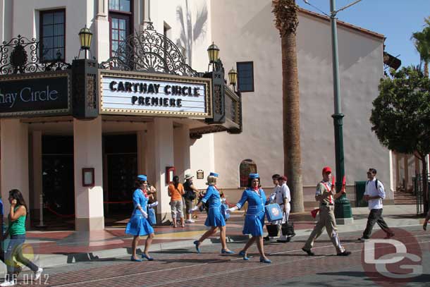 06.01.12 - Minnies Fly Girls fit in perfectly crossing Carthay Circle.