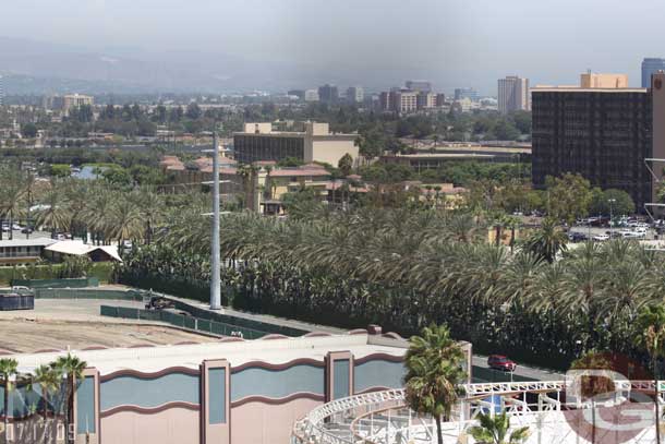 7.17.09 - Cars are directed along the old exit road and then behind DCA and either across the street to Simba or down to the structure