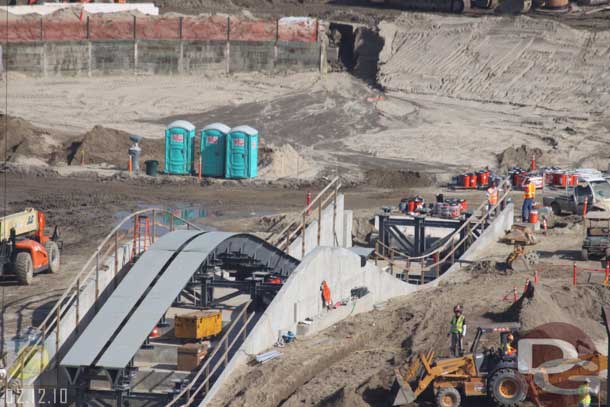 02.12.10 - The first sections of track for the Radiator Springs Racers is installed.