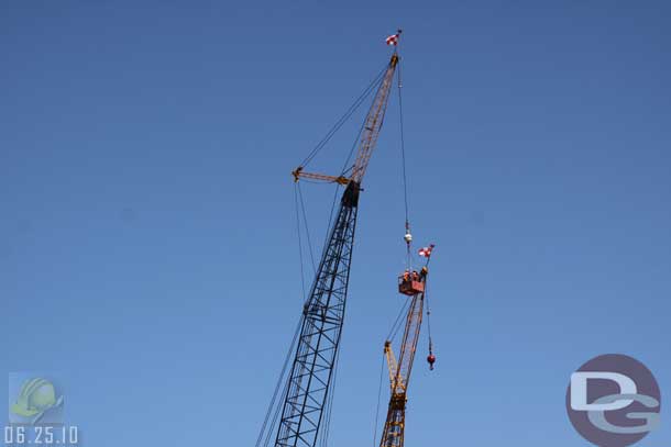 6.25.10 - Looks like they were replacing the flag on the other crane