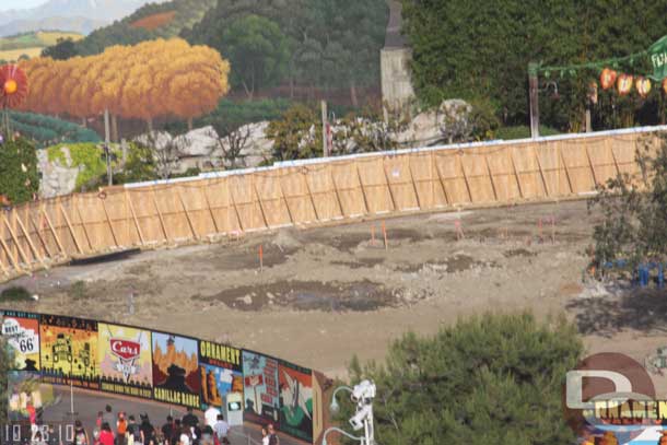 10.23.10 - A closer look reveals some markers, guess they are going to start grading for Cars Land.