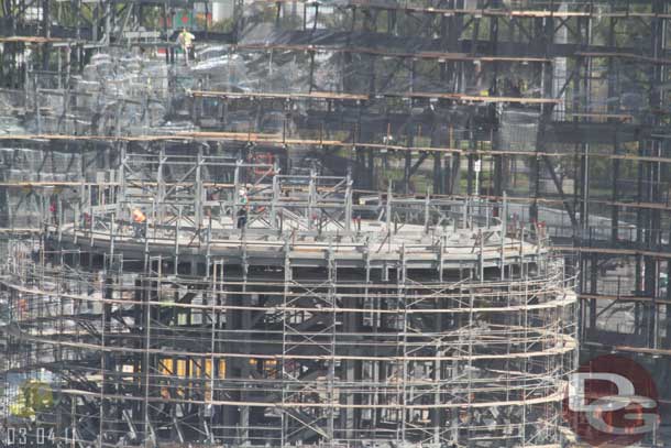 03.04.11 - More steel and scaffolding on the center rock structure.