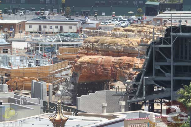 05.27.11 - The cinderblock walls are up on the walkway from the Wharf to Cars Land