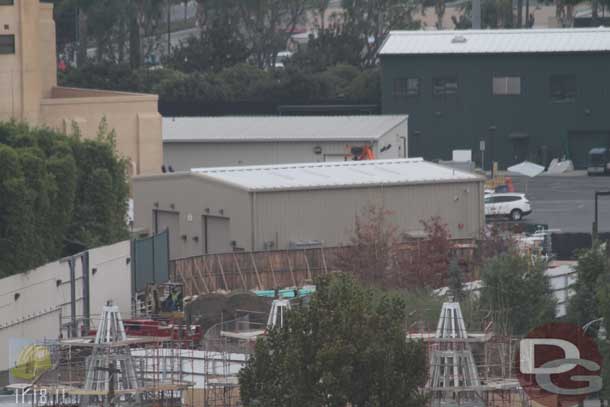 11.18.11 - Off in the distance a construction wall backstage.  Looks like they may start to work on the pathway from Bugs to Cars Land.