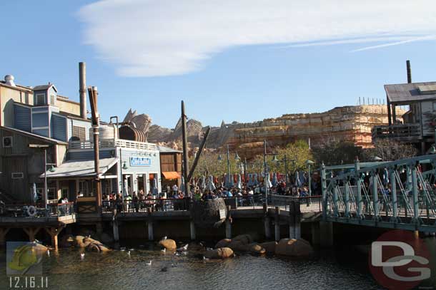 12.16.11 - From ground level.  What a great backdrop for the Wharf!