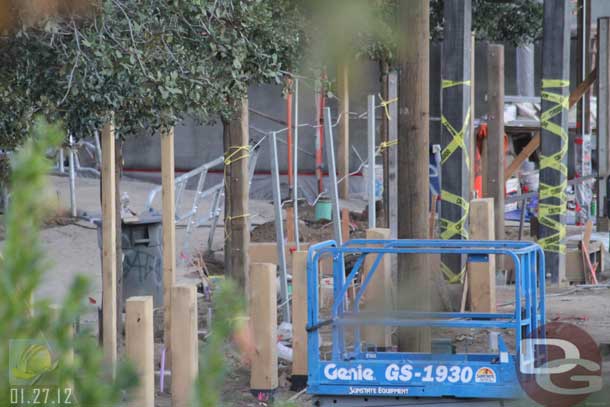 01.27.12 - Fence posts going in along the walkways.