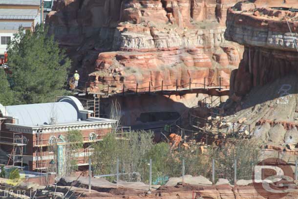 02.03.12 - Looks like they are filling in the whole in the rock work near the track.