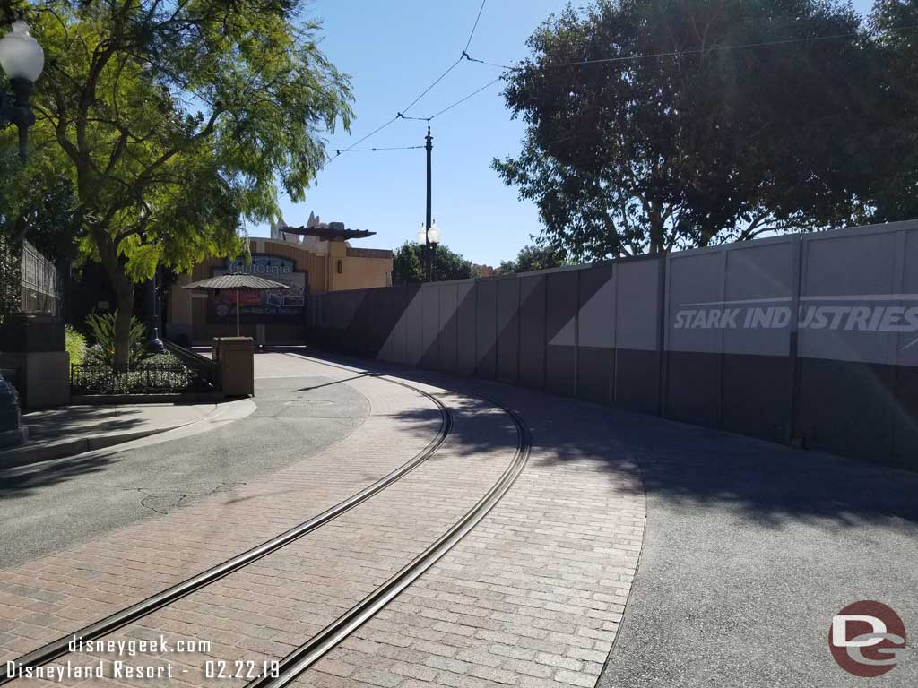 02.22.19 - The walls near Guardians of the Galaxy are now at the edge of the Red Car brickwork and the wall separating Hollywood Land and Bugs Land is gone.