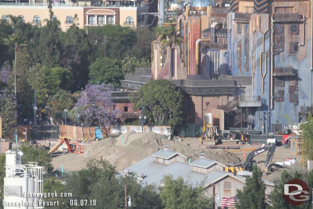 06.07.19 - The view from the Pixar Pal-A-Round.  Not a lot of visible progress in the former Fun Fair area.