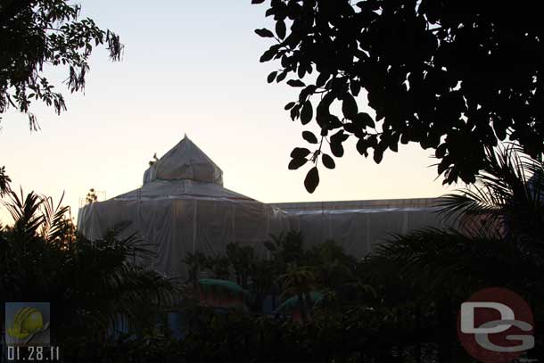 01.28.11 - The wing facing the pool is still all covered as they work on it.