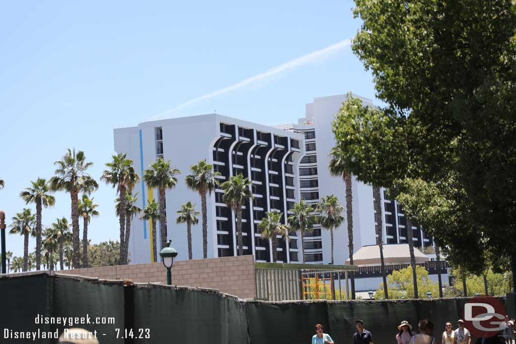 07.14.23 - Steel framing is being added to the concrete building.