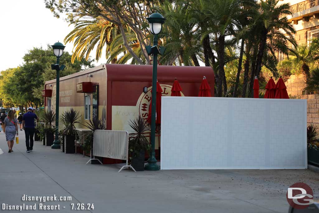 7.26.24 - The green fences are down from the temp trailer, no indication of when it will open.