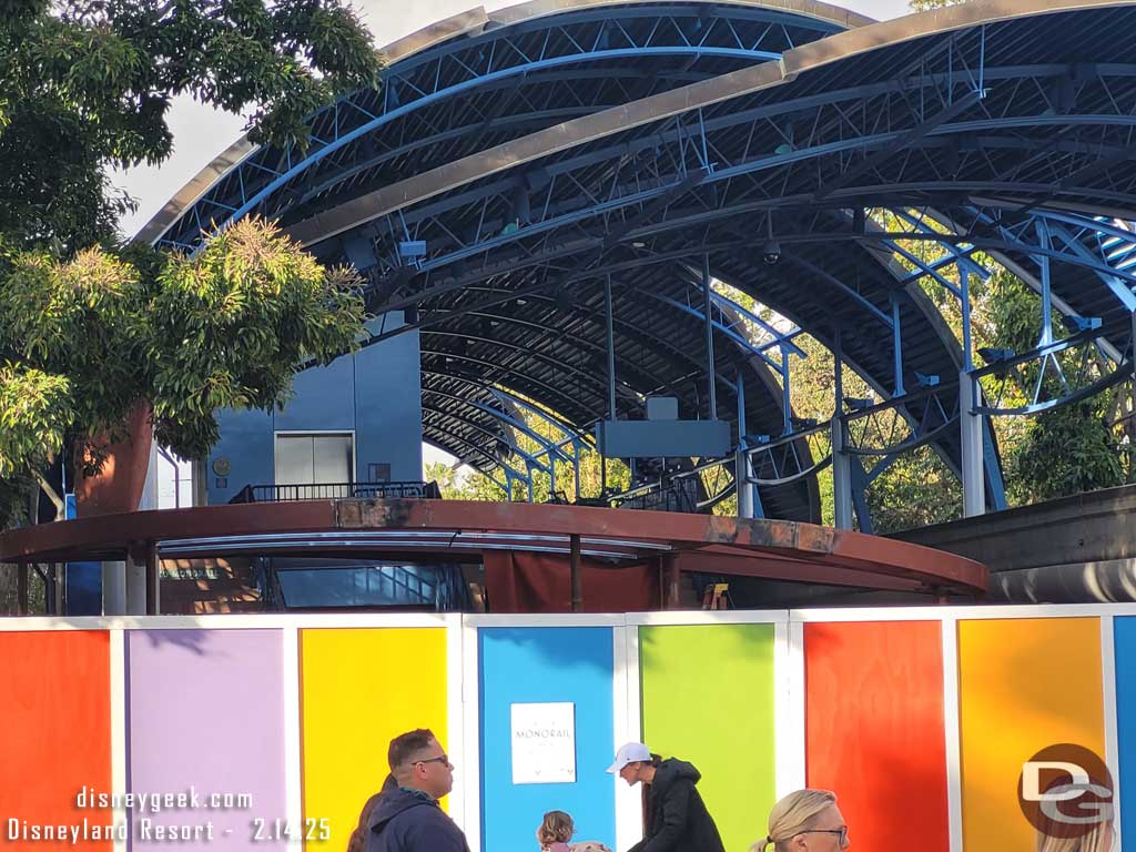 2.14.25 - A new structure is taking shape over the new turnstiles at the Monorail station