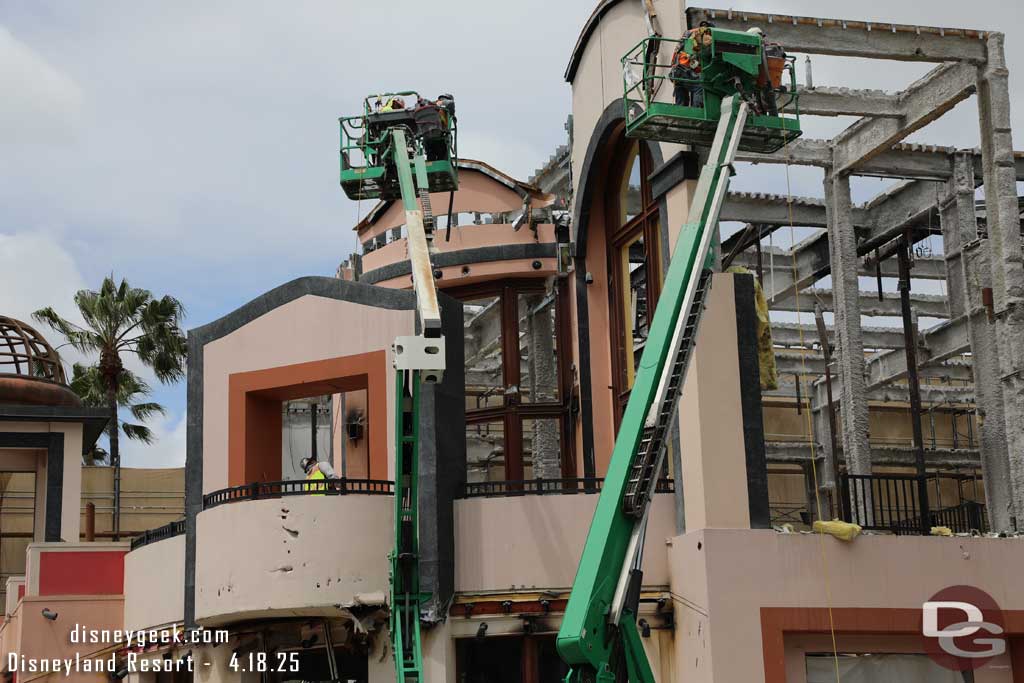 4.18.25 - They are preparing to drop a section of the facade.