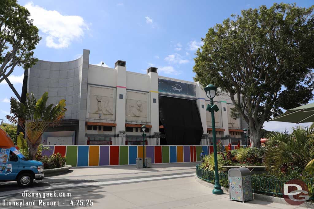 4.25.25 - The former ESPN Zone building conversion to retail space continues.  More elements of the new look are visible.