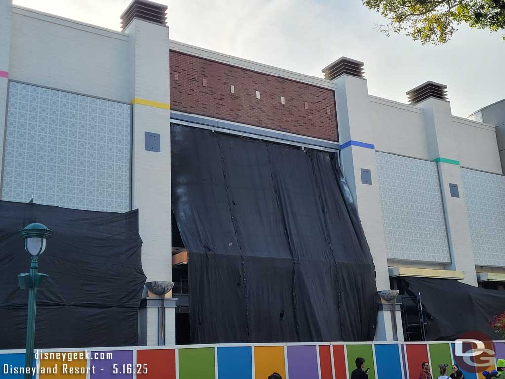 5.16.25 - The center section is still behind a scrim and appears not be closed in yet.