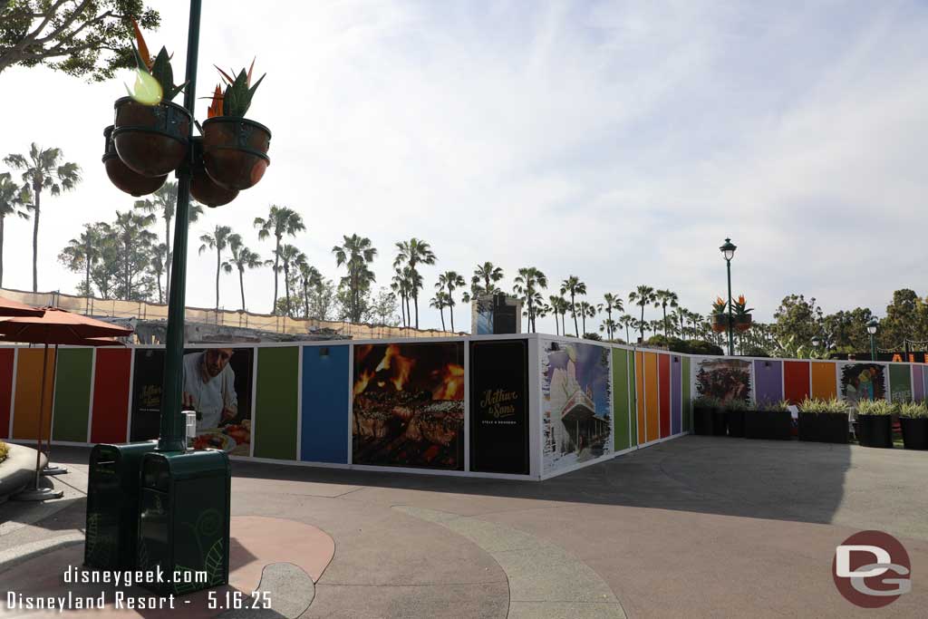 5.16.25 - A wider view of the area. The walls extend out to the outdoor seating area of Splitsville