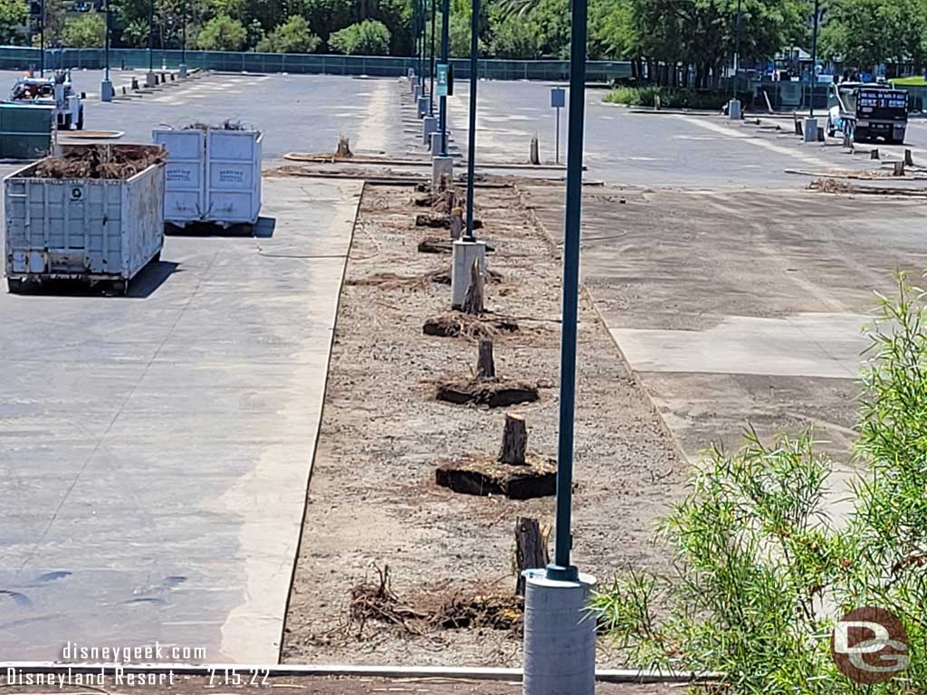 7.15.22 - An aisle waiting for removal.  The curbs have been removed too in this area.