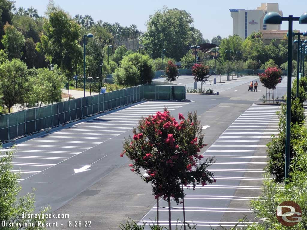 8.26.22 - The large trees and landscaping planters have been replaced with smaller ones.