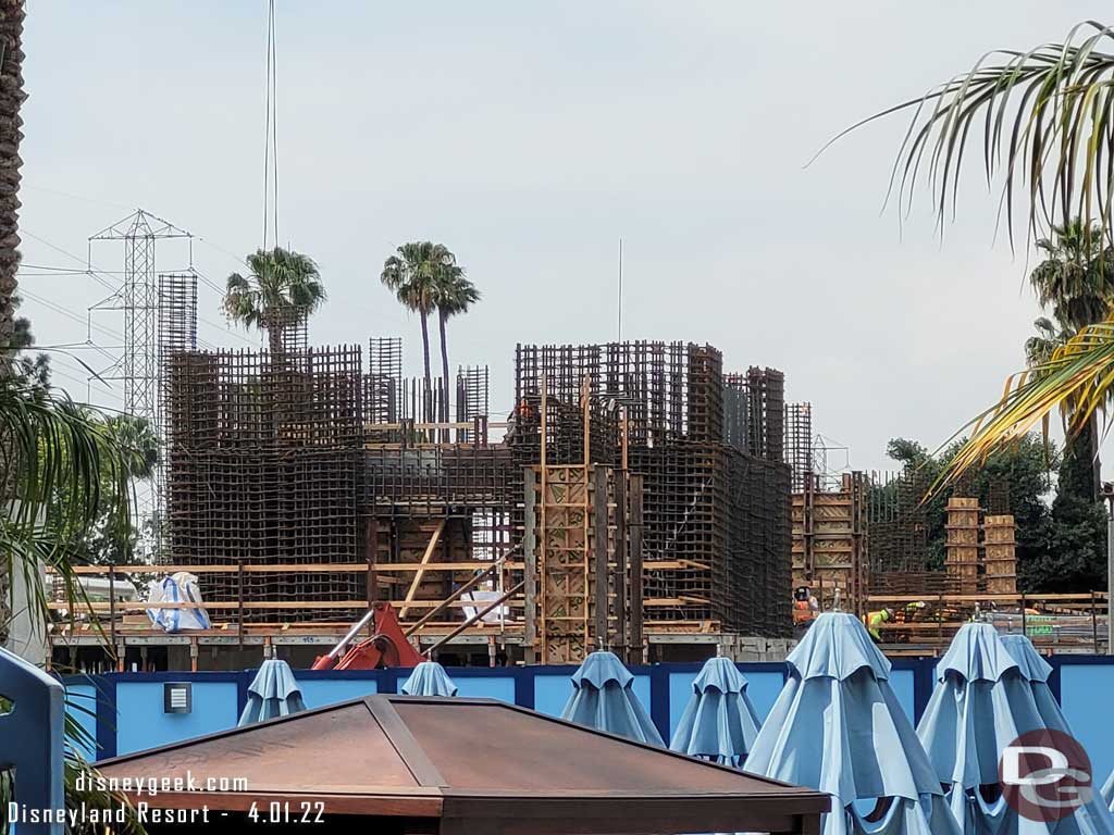 4.01.22 - What appears to be the elevator core is rising above the 2nd story now.
