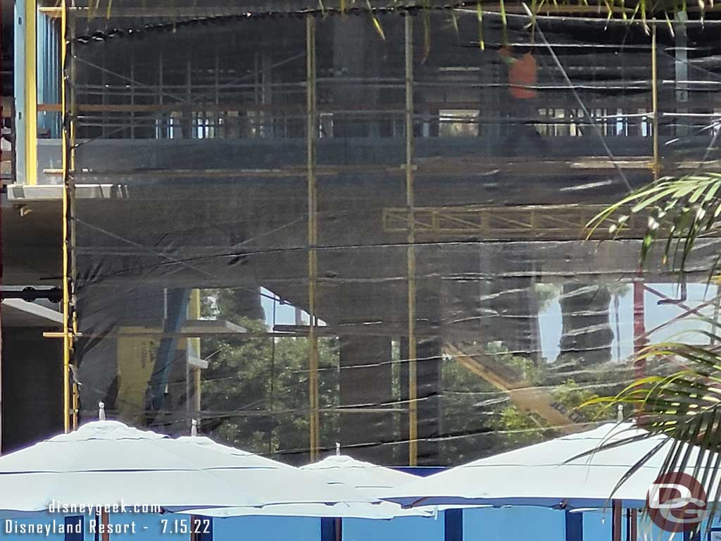 7.15.22 - A closer look at the scaffolding and tarp/mesh