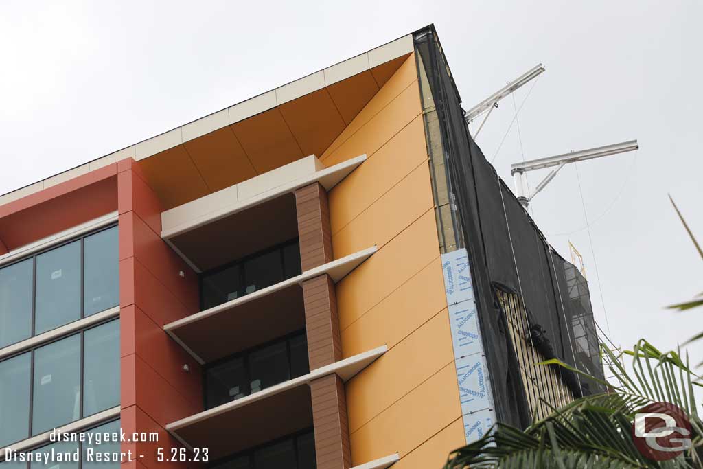 05.26.23 - A closer look at the north corner (right side closest Fantasy Tower) where the exterior has yet to be added.