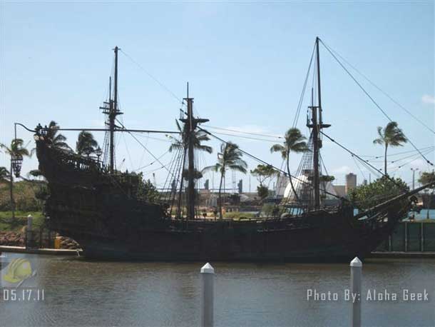 05.17.11 - Still docked near by.  Wonder if it will be used for the resort at all or just stationed here for the next film?
