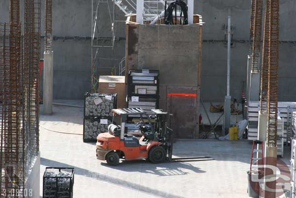 03.08.08 - A forklift parked down below by the base of the crane