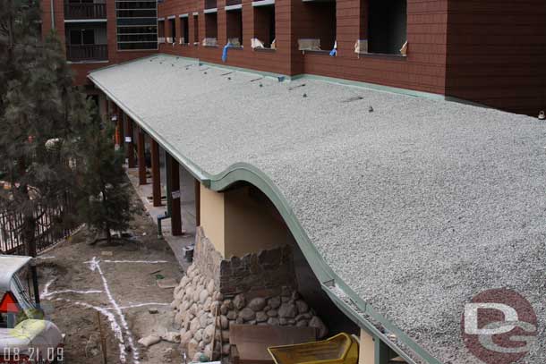 8.21.09 - A better view of the complete roof over the walkway