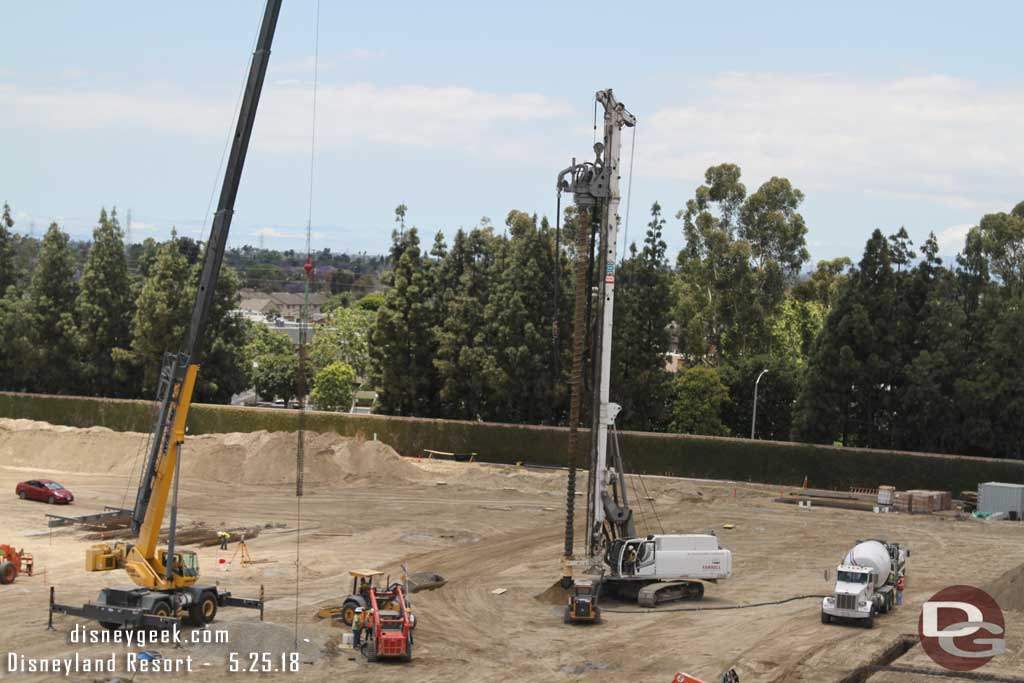 05.25.18 - Crews were drilling holes and inserting rebar columns into the concrete.