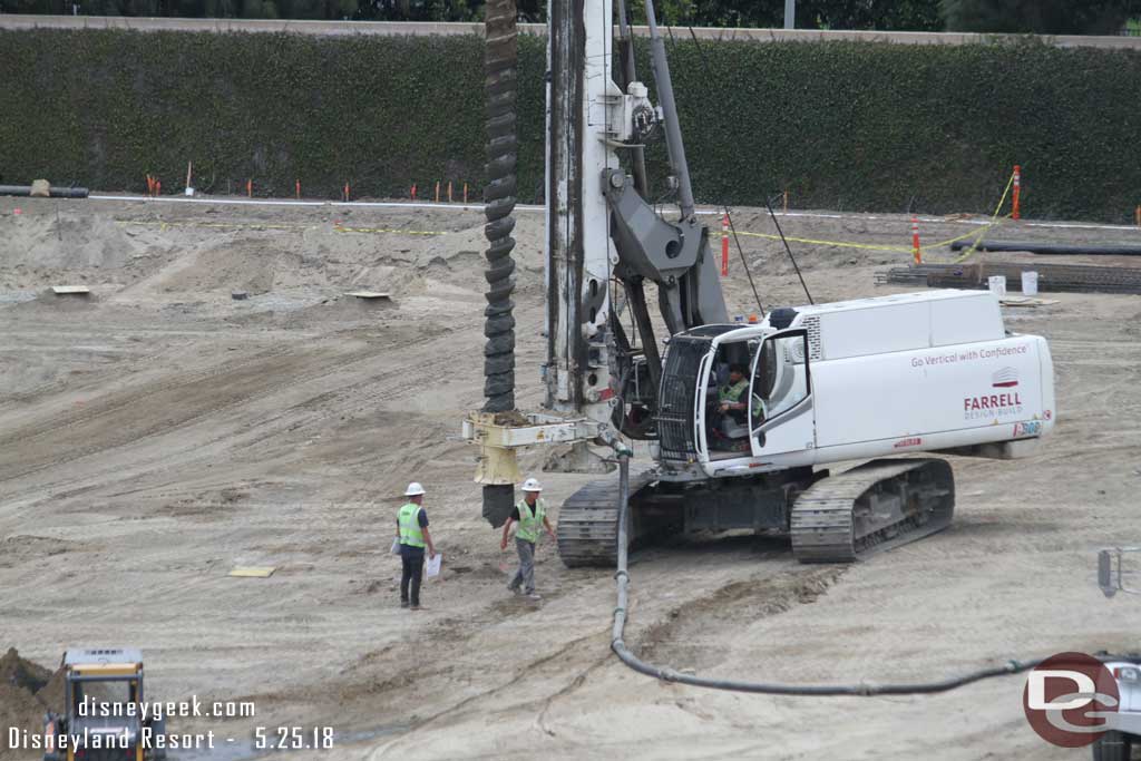 05.25.18 - A closer look at the drill. The hose was connected to a pump where they were pouring concrete that was then put into the hole.