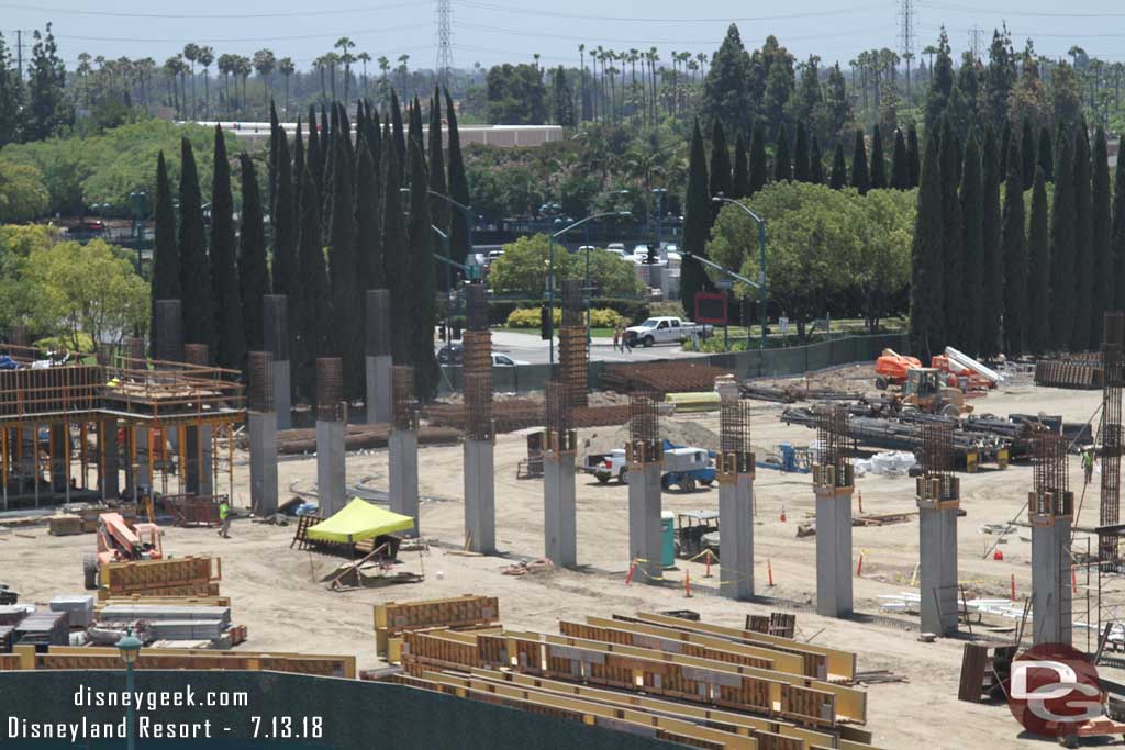 07.13.18 - Panning to the right more you can see the columns are being prepared for the second floor.