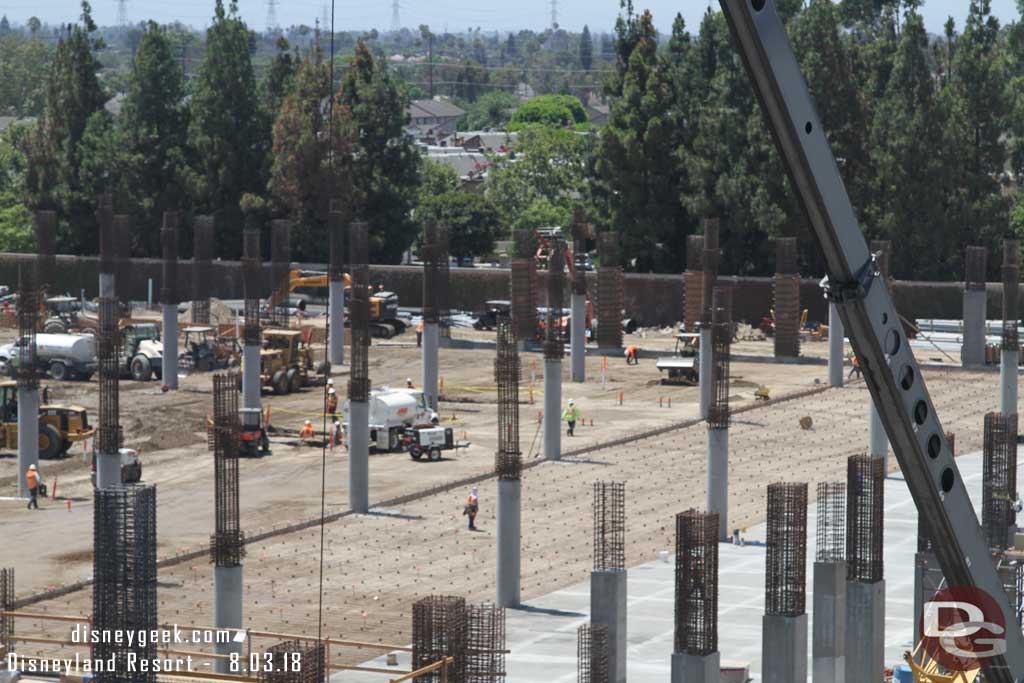 08.03.18 - A better view.. starting on the right a finished section, in the middle rebar down and ready for concrete, then to the left working on leveling out the next section.