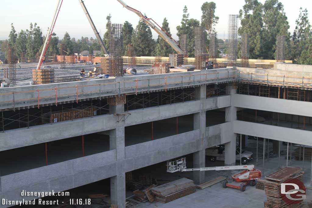 11.16.18 - They are painting/sealing the structure.  On the left the raw concrete on the right the painted.