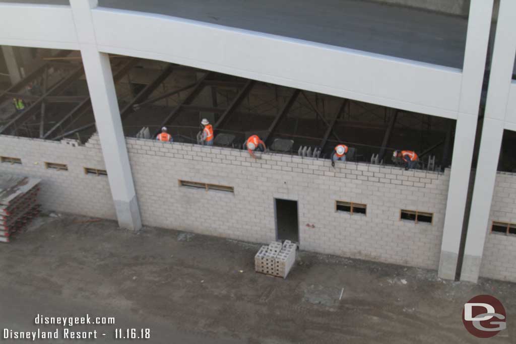 11.16.18 - Down below bricks being laid for the structure under the ramps.